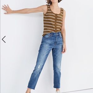 Madewell  High-Rise Slim Crop BoyJean Dover Wash